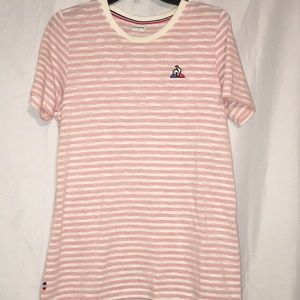 Pink/white striped T-shirt